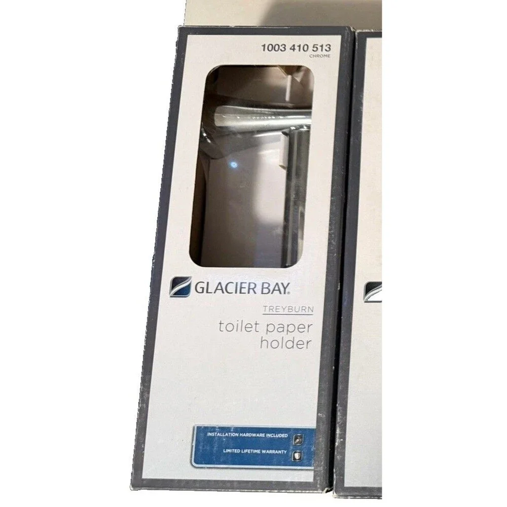 Lot of 4 Glacier Bay Treyburn Toilet Paper Holders Chrome BZ431000CP New